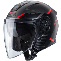 Casco Jet Caberg Flyon II Boss nero opaco, grigio e rosso Casco Jet Caberg Flyon II Boss nero opaco, grigio e rosso