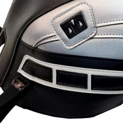 Copriserbatoio Bagster per Yamaha XSR 700 in similpelle nero e argento Copriserbatoio Bagster per Yamaha XSR 700 in similpelle nero e argento