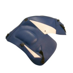 Copriserbatoio Bagster per Honda XL 1000 V Varadero 99-11 in similpelle blu e triangolo bianco