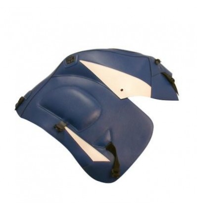 Copriserbatoio Bagster per Honda XL 1000 V Varadero 99-11 in similpelle blu e triangolo bianco