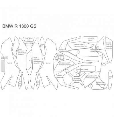 Set completo pellicole protettive Wunderlich per BMW R1300 GS Set completo pellicole protettive Wunderlich per BMW R1300 GS
