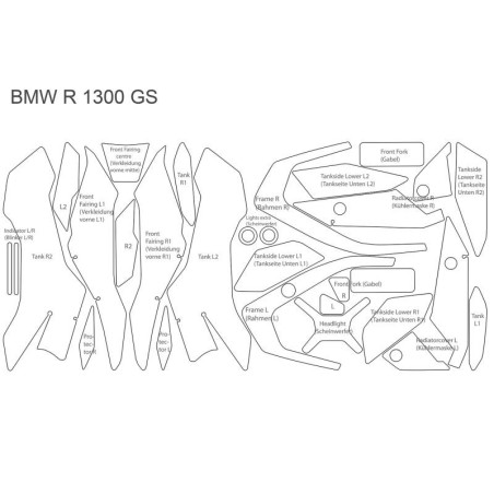 Set completo pellicole protettive Wunderlich per BMW R1300 GS Set completo pellicole protettive Wunderlich per BMW R1300 GS