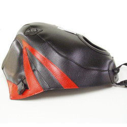 Copriserbatoio Bagster per Kawasaki ZZR 1100 90-92 in similpelle nero e rosso