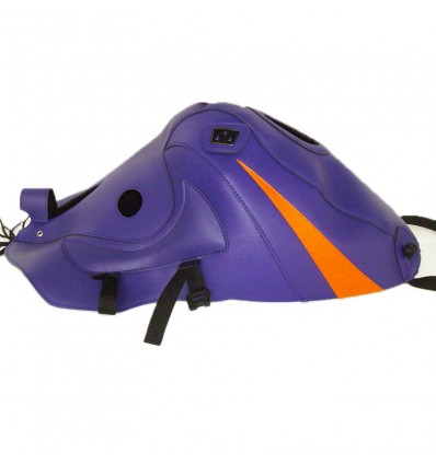 Copriserbatoio Bagster per Kawasaki ZZR 1100 93-01 in similpelle viola e arancio