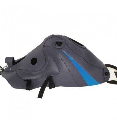 Copriserbatoio Bagster per Kawasaki ZZR 1100 93-01 in similpelle nero e azzurro