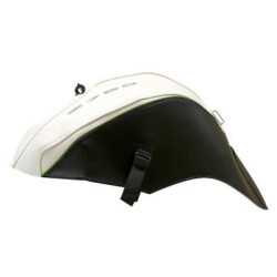 Copriserbatoio Bagster per Kawasaki Z750 07-12 in similpelle bianco, nero e bordo verde madreperla
