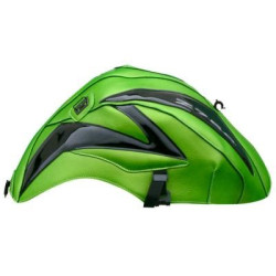 Copriserbatoio Bagster per Kawasaki Z750 07-12 in similpelle verde madreperla e deco nero brillante