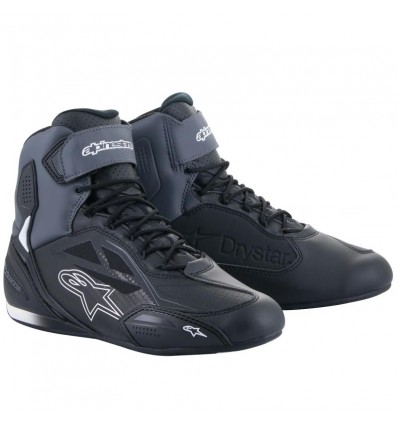 Scarpe da moto Alpinestars Faster 3 Drystar grigie e nere Scarpe da moto Alpinestars Faster 3 Drystar grigie e nere