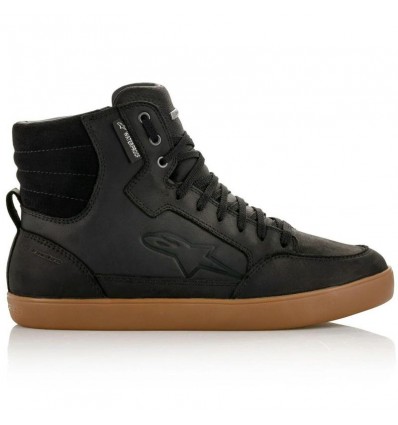 Scarpe da moto Alpinestars J-6 Waterproof in pelle nera gum Scarpe da moto Alpinestars J-6 Waterproof in pelle nera gum