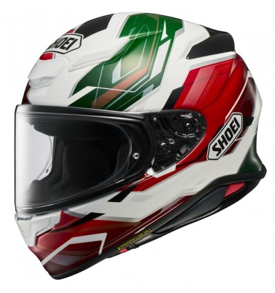 Casco Shoei NXR 2 Capriccio TC-10 bianco, rosso e verde Casco Shoei NXR 2 Capriccio TC-10 bianco, rosso e verde