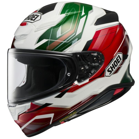 Casco Shoei NXR 2 Capriccio TC-10 bianco, rosso e verde Casco Shoei NXR 2 Capriccio TC-10 bianco, rosso e verde