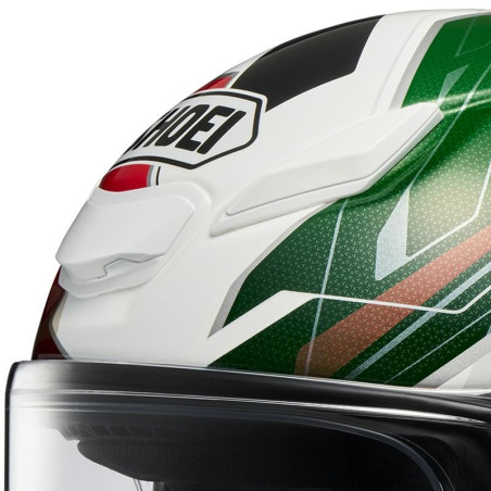 Casco Shoei NXR 2 Capriccio TC-10 bianco, rosso e verde Casco Shoei NXR 2 Capriccio TC-10 bianco, rosso e verde