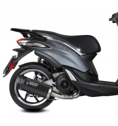 Scarico completo Mivv Mover Steel Black per Piaggio Liberty 125 dal 2019 Scarico completo Mivv Mover Steel Black per Piaggio Liberty 125 dal 2019