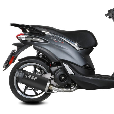 Scarico completo Mivv Mover Steel Black per Piaggio Liberty 125 dal 2019 Scarico completo Mivv Mover Steel Black per Piaggio Liberty 125 dal 2019