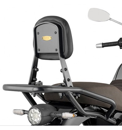 Schienalino con portapacchi Givi specifico per Moto Guzzi V7 850 Schienalino con portapacchi Givi specifico per Moto Guzzi V7 850