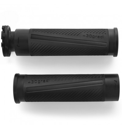 Manopole Rizoma 30Gradi in ergal e gomma neri Manopole Rizoma 30Gradi in ergal e gomma neri