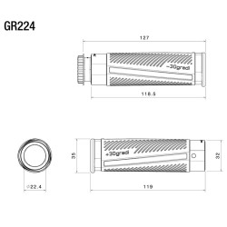 Manopole Rizoma 30Gradi in ergal e gomma neri Manopole Rizoma 30Gradi in ergal e gomma neri