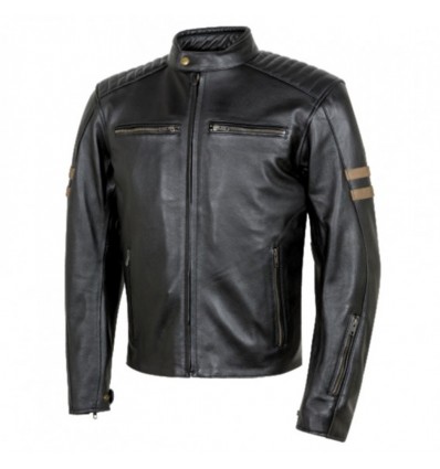 Giacca da moto in pelle Moore Legend nera
