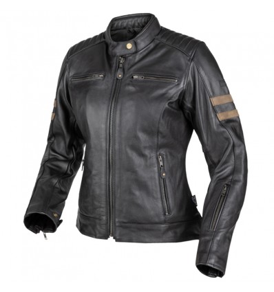 Giacca moto da donna in pelle Moore Legend Lady nera