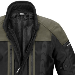 Giacca da moto Spidi Traveler 3 Evo H2Out nera e verde militare Giacca da moto Spidi Traveler 3 Evo H2Out nera e verde militare