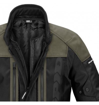 Giacca da moto Spidi Traveler 3 Evo H2Out nera e verde militare Giacca da moto Spidi Traveler 3 Evo H2Out nera e verde militare