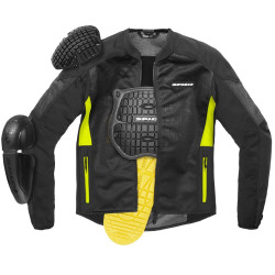 Giacca da moto Spidi Super Net nera e gialla fluo Giacca da moto Spidi Super Net nera e gialla fluo
