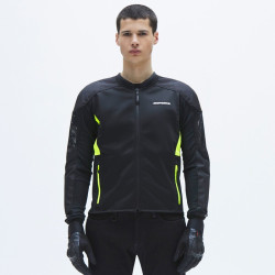 Giacca da moto Spidi Super Net nera e gialla fluo Giacca da moto Spidi Super Net nera e gialla fluo