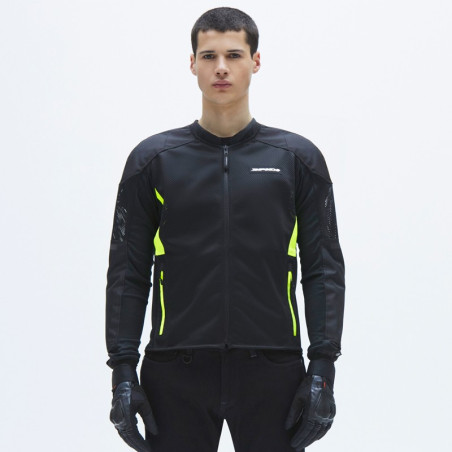 Giacca da moto Spidi Super Net nera e gialla fluo Giacca da moto Spidi Super Net nera e gialla fluo