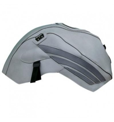 Copriserbatoio Bagster per Honda CBF 600N 08-12 in similpelle grigio chiaro e acciaio Copriserbatoio Bagster per Honda CBF 600N 08-12 in similpelle grigio chiaro e acciaio