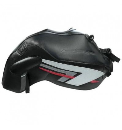Copriserbatoio Bagster per Honda CBF 600N 08-12 in similpelle nero, acciaio e rosso Copriserbatoio Bagster per Honda CBF 600N 08-12 in similpelle nero, acciaio e rosso