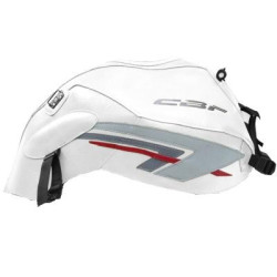 Copriserbatoio Bagster per Honda CBF 600N 08-12 in similpelle bianco, acciaio e rosso