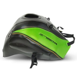 Copriserbatoio Bagster per Kawasaki Z750R 11-12 in similpelle nero, verde madreperla e giallo oro