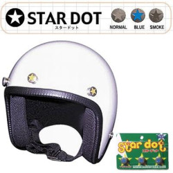 Set 3 bottoni da casco Star Dot con grafica in vari col