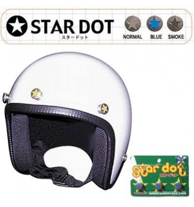 Set 3 bottoni da casco Star Dot con grafica in vari col Set 3 bottoni da casco Star Dot con grafica in vari col