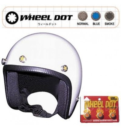 Set 3 bottoni da casco Wheel Dot con grafica in vari co Set 3 bottoni da casco Wheel Dot con grafica in vari co