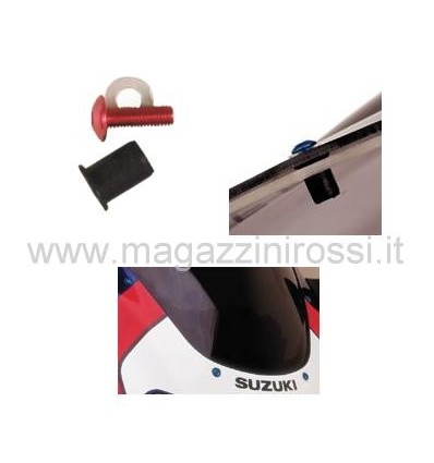 Set 8 viti rosse ergal per cupolini moto Set 8 viti rosse ergal per cupolini moto