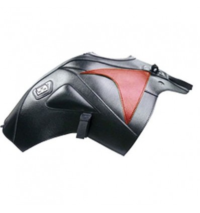 Copriserbatoio Bagster per Honda CBF600 S 04-11 in similpelle nero con deco rosso scuro