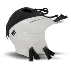 Copriserbatoio Bagster per Aprilia Caponord 1200 in similpelle nero opaco e bianco