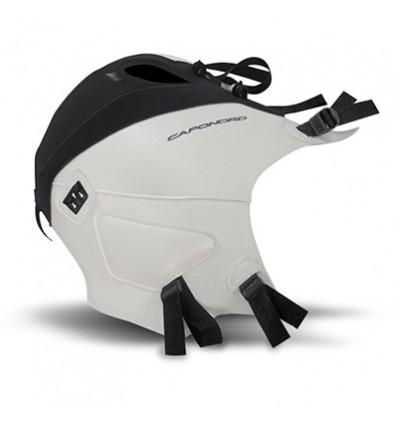 Copriserbatoio Bagster per Aprilia Caponord 1200 in similpelle nero opaco e bianco