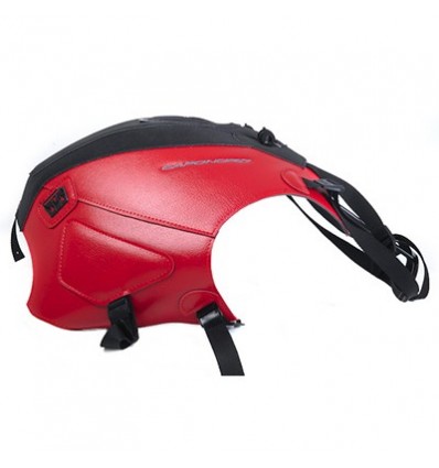 Copriserbatoio Bagster per Aprilia Caponord 1200 in similpelle nero opaco e rosso