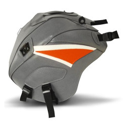 Copriserbatoio Bagster per Honda CBR 125 e 250 11-14 in similpelle grigio acciaio, bianco e arancione