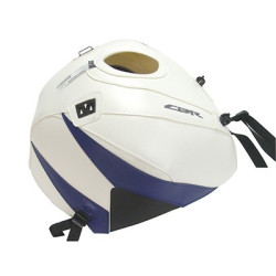 Copriserbatoio Bagster per Honda CBR 600 RR 2013 in similpelle bianco e deco blu baltico