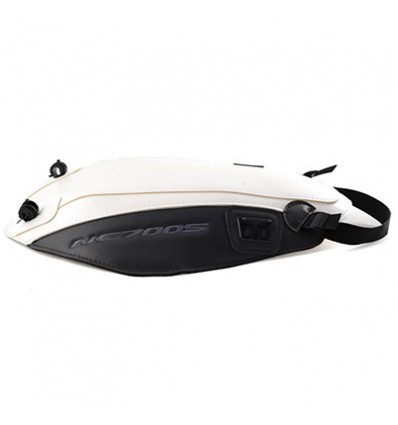 Copriserbatoio Bagster per Honda NC 700 S 2012 in similpelle bianco e grigio chiaro