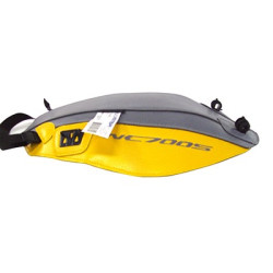 Copriserbatoio Bagster per Honda NC 700 S 2012 in similpelle grigio e giallo