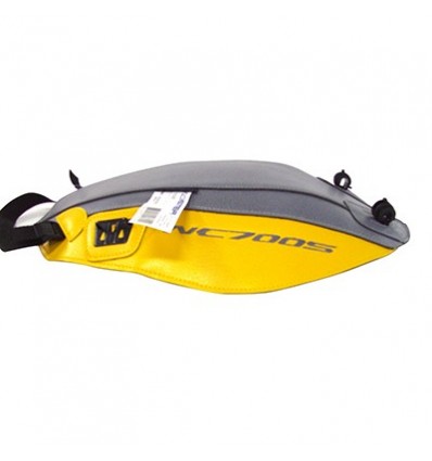 Copriserbatoio Bagster per Honda NC 700 S 2012 in similpelle grigio e giallo