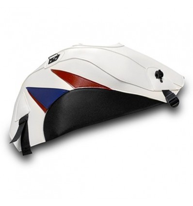 Copriserbatoio Bagster per Honda CBR 1000RR 12-16 in similpelle bianco con triangolo rosso scuro e blu