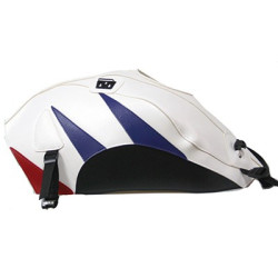 Copriserbatoio Bagster per Honda CBR 1000RR 12-16 in similpelle bianco con deco blu baltico e rosso