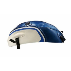 Copriserbatoio Bagster per Suzuki GSX-R 1000 09-16 in similpelle azzurro perlato, bianco e azzurro
