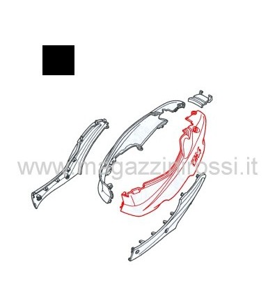 Fiancata laterale sx nera Honda ZX fino 2000 Fiancata laterale sx nera Honda ZX fino 2000