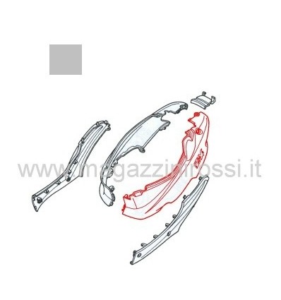 Fiancata laterale sx argento Honda ZX fino 2000 Fiancata laterale sx argento Honda ZX fino 2000